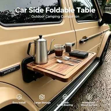 Outdoor Furniture Heavy - Meja Lipat Kayu yang Mudah Dipasang