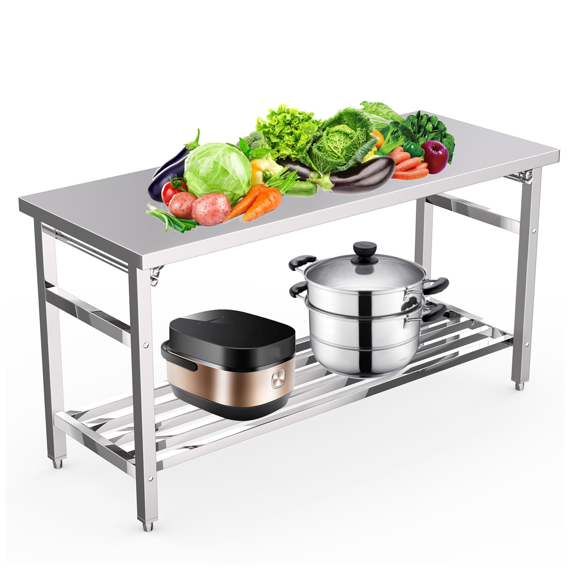 Outdoor Furniture Heavy - Meja Persiapan Lipat Stainless Steel 60