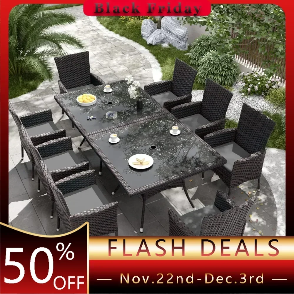Outdoor Furniture Grey - Set Furnitur Teras, Termasuk 8 Kursi
