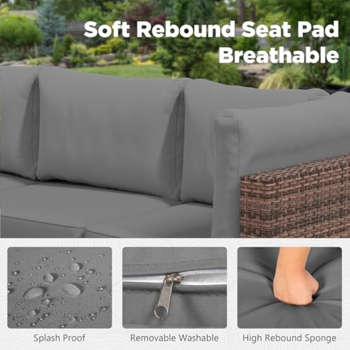Set perabot teras rotan tahan  - Outdoor Furniture Grey ulasan dan harga