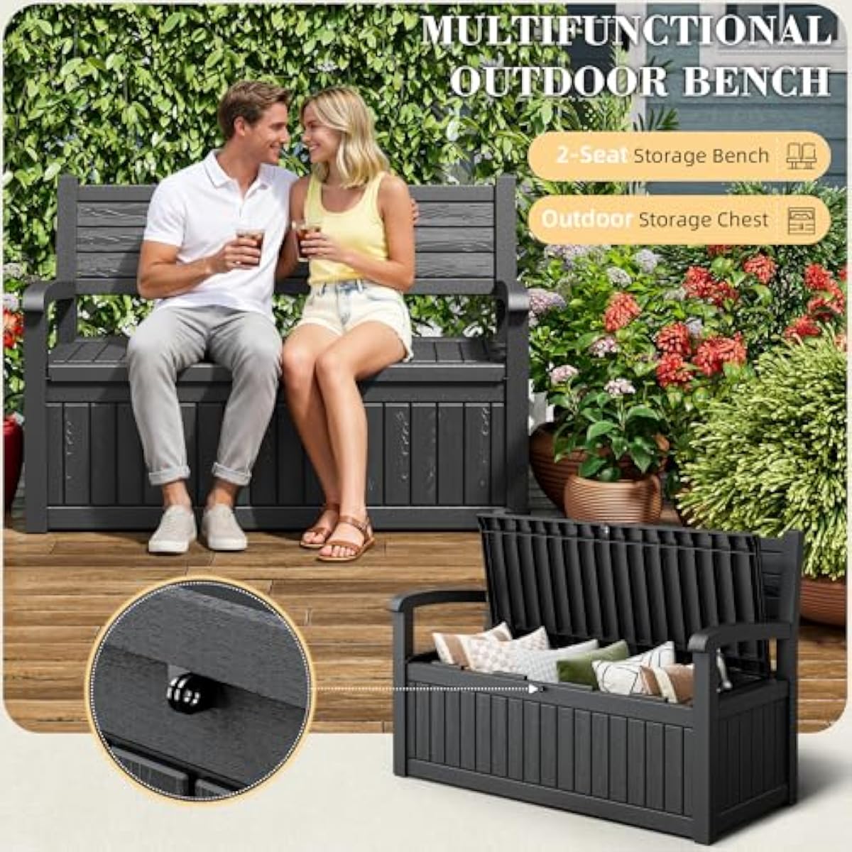 Kotak Penyimpanan Luar Ruangan - Outdoor Furniture With Storage For Cushions ulasan dan harga