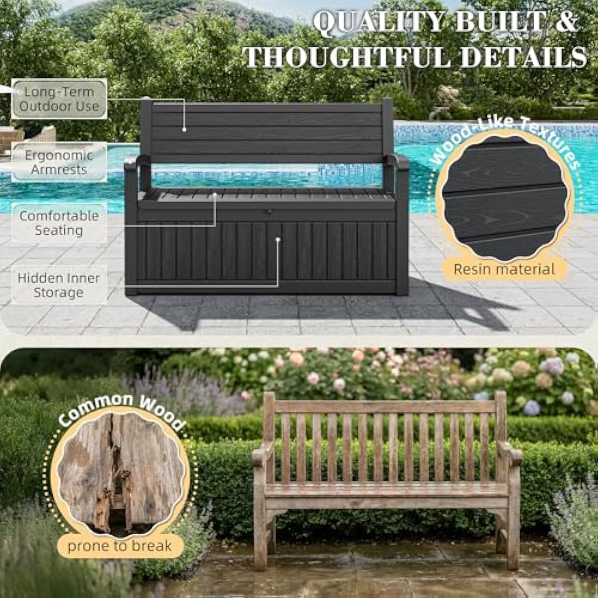 Kotak Penyimpanan Luar Ruangan - Outdoor Furniture With Storage For Cushions ulasan dan harga