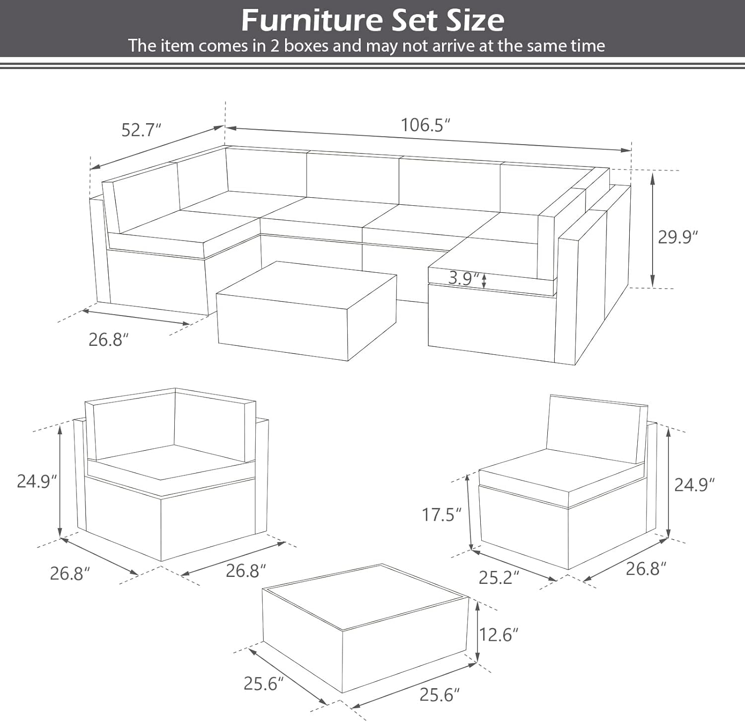 Set Sofa Seksional Rotan PE un - Outdoor Furniture Grey ulasan dan harga