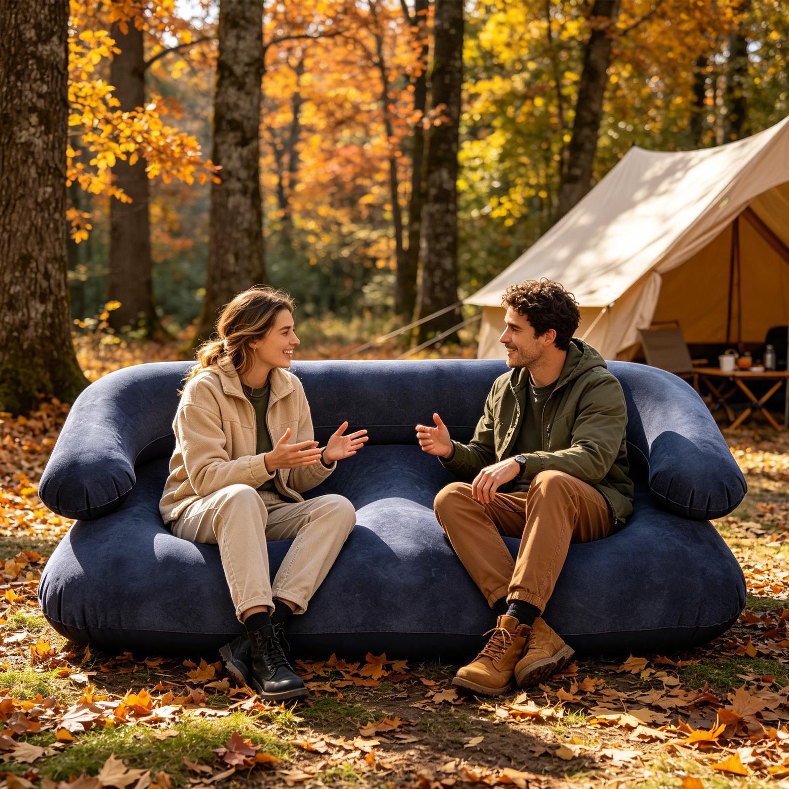 Sofa Angin Tiup Ganda Dua Dudu - Outdoor Furniture Heavy ulasan dan harga
