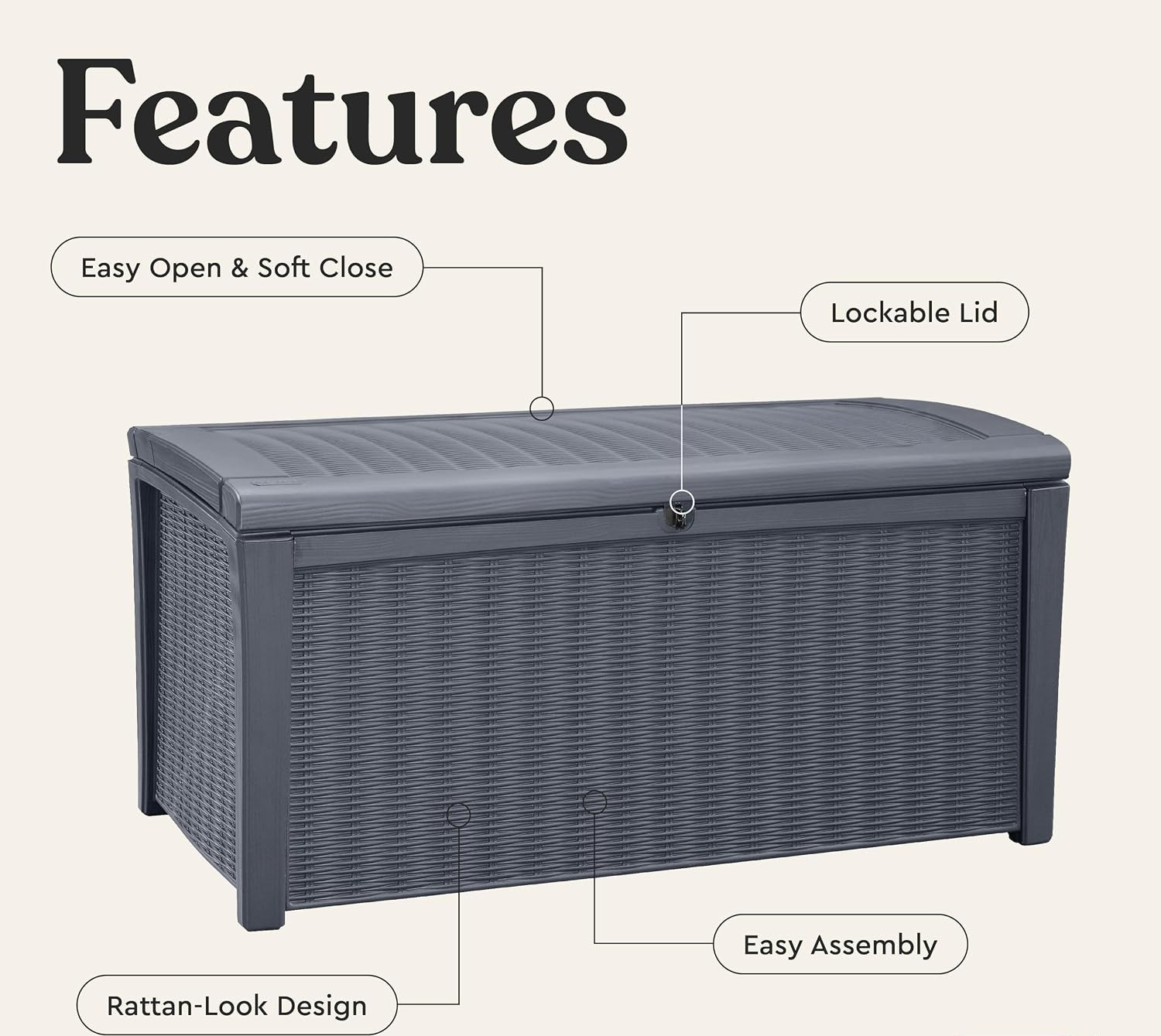 Kotak Penyimpanan Luar Ruangan - Outdoor Furniture With Storage For Cushions ulasan dan harga