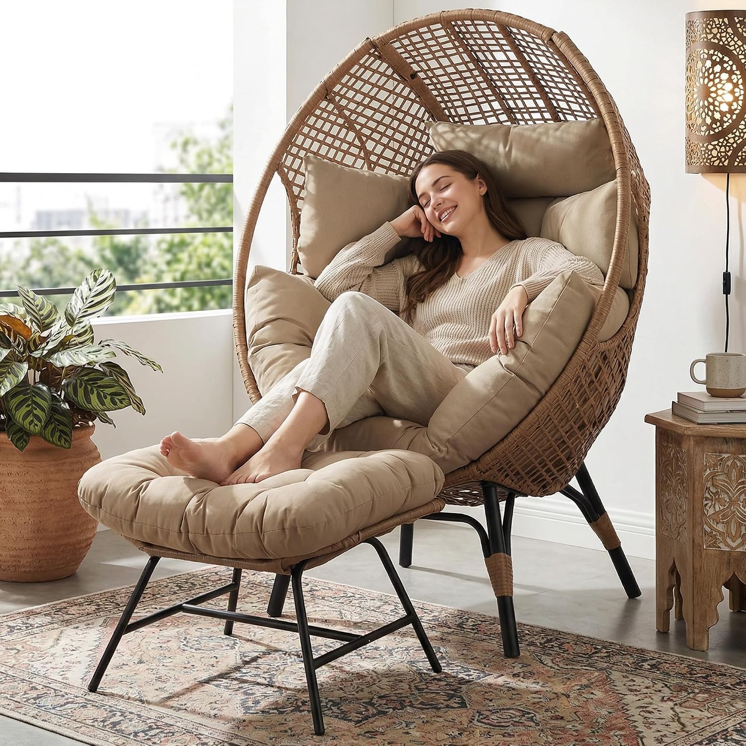 Kursi Telur Anyaman Rotan untu - Outdoor Furniture Xl ulasan dan harga