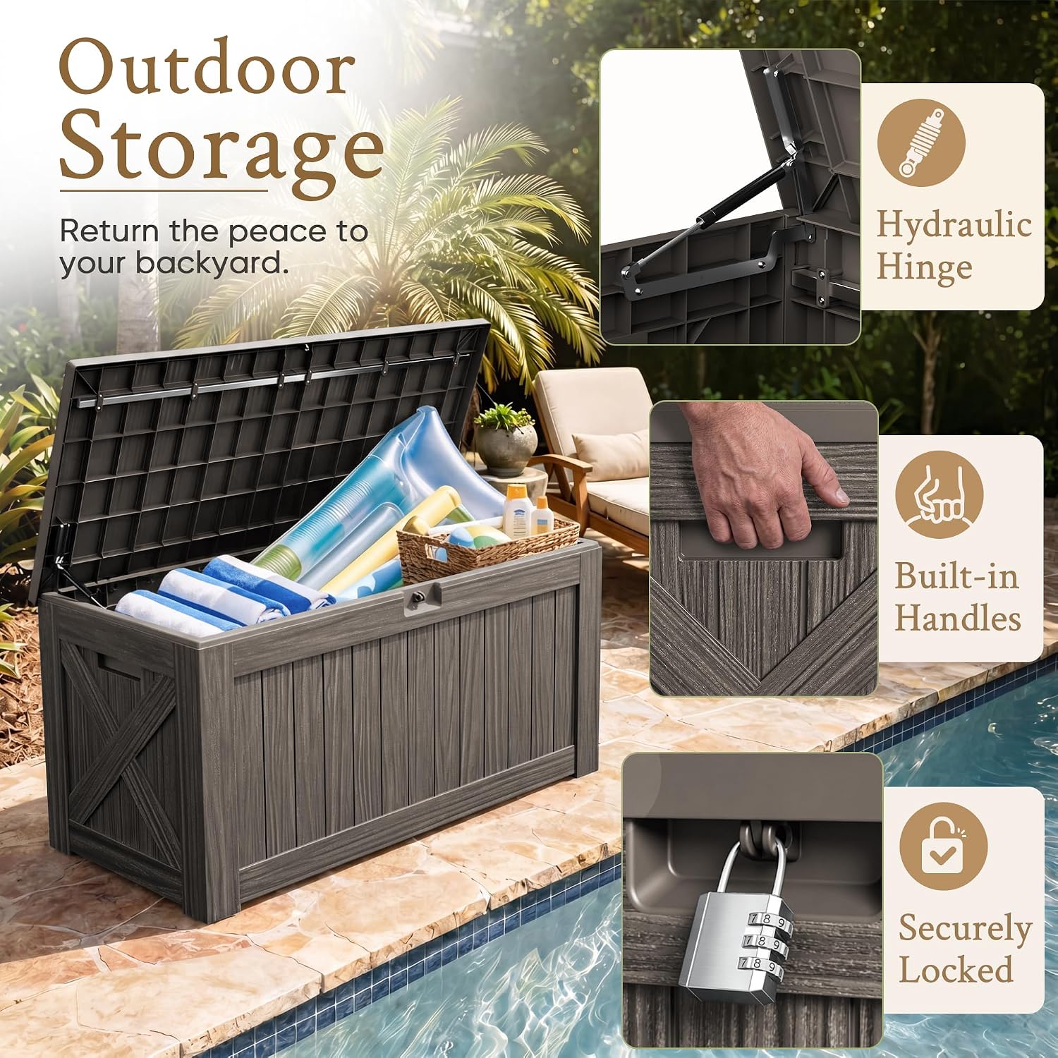 Kotak Penyimpanan Luar Ruangan - Outdoor Furniture With Storage For Cushions ulasan dan harga