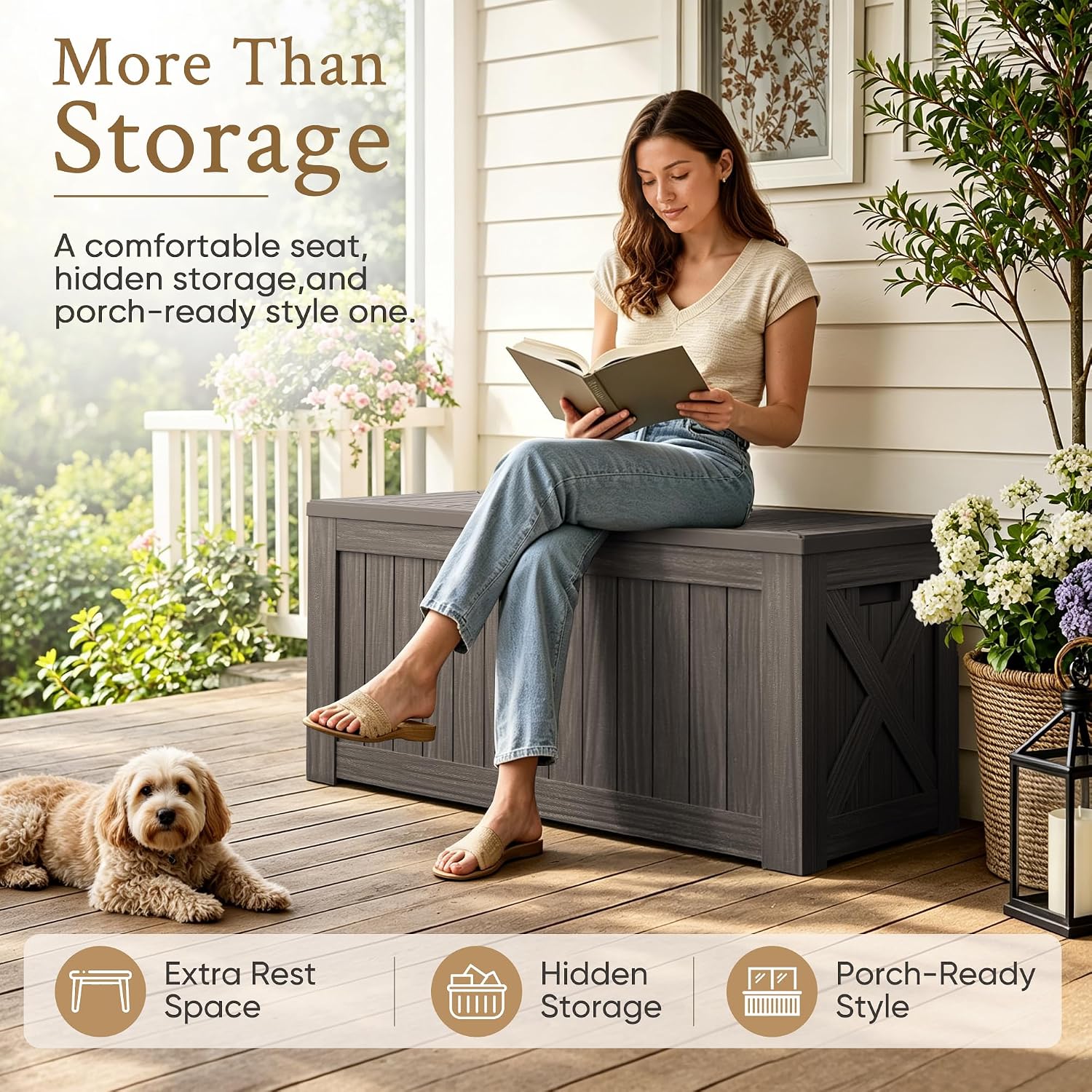 Kotak Penyimpanan Luar Ruangan - Outdoor Furniture With Storage For Cushions ulasan dan harga