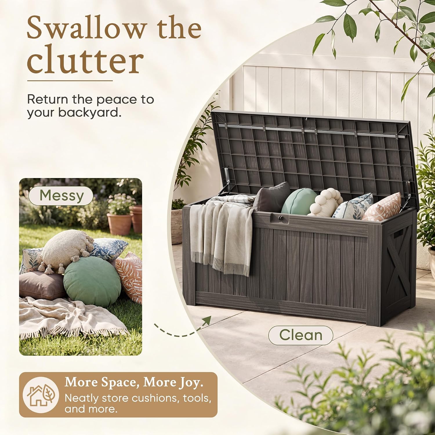 Kotak Penyimpanan Luar Ruangan - Outdoor Furniture With Storage For Cushions ulasan dan harga