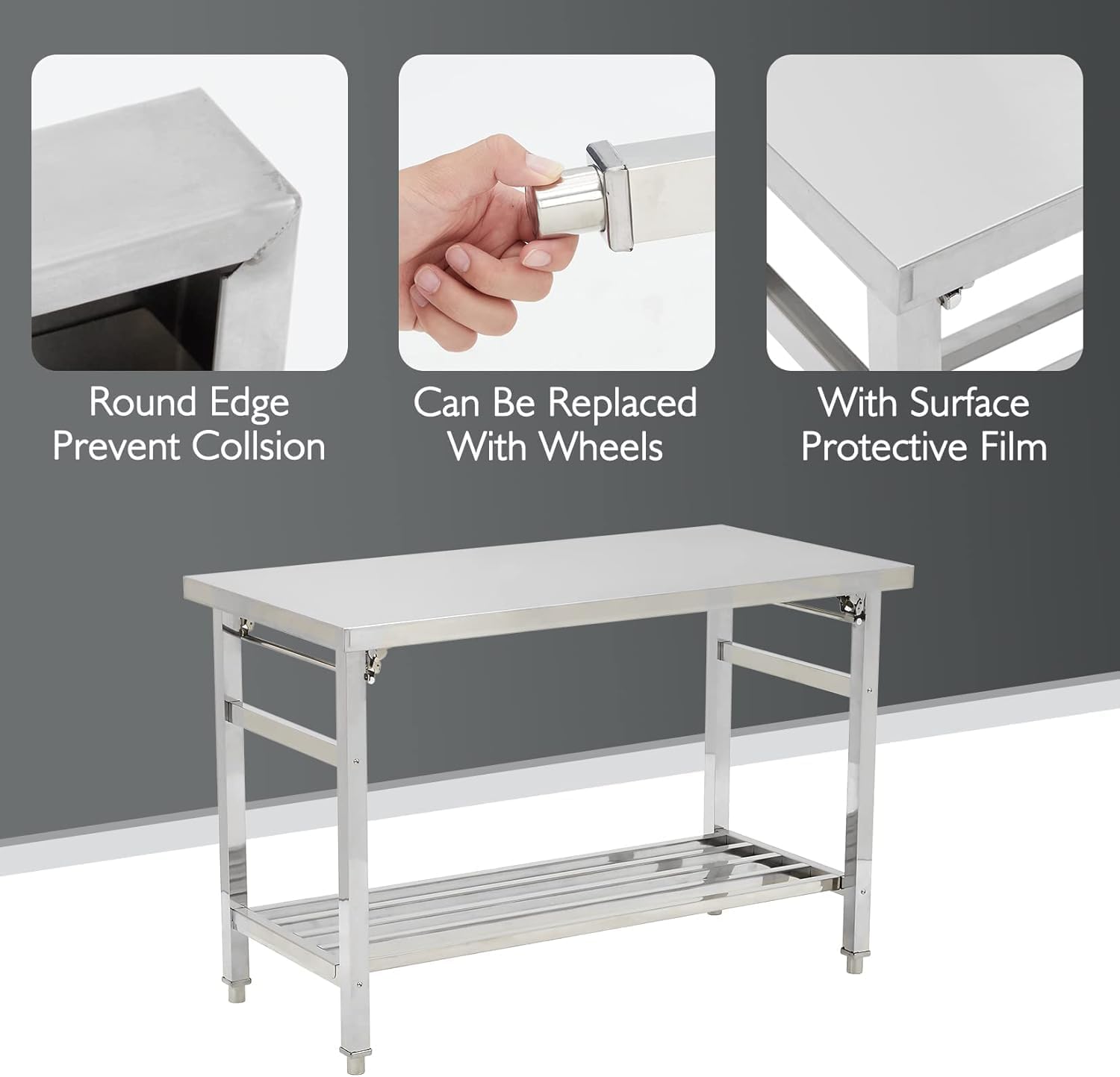 Meja Persiapan Lipat Stainless - Outdoor Furniture Heavy ulasan dan harga