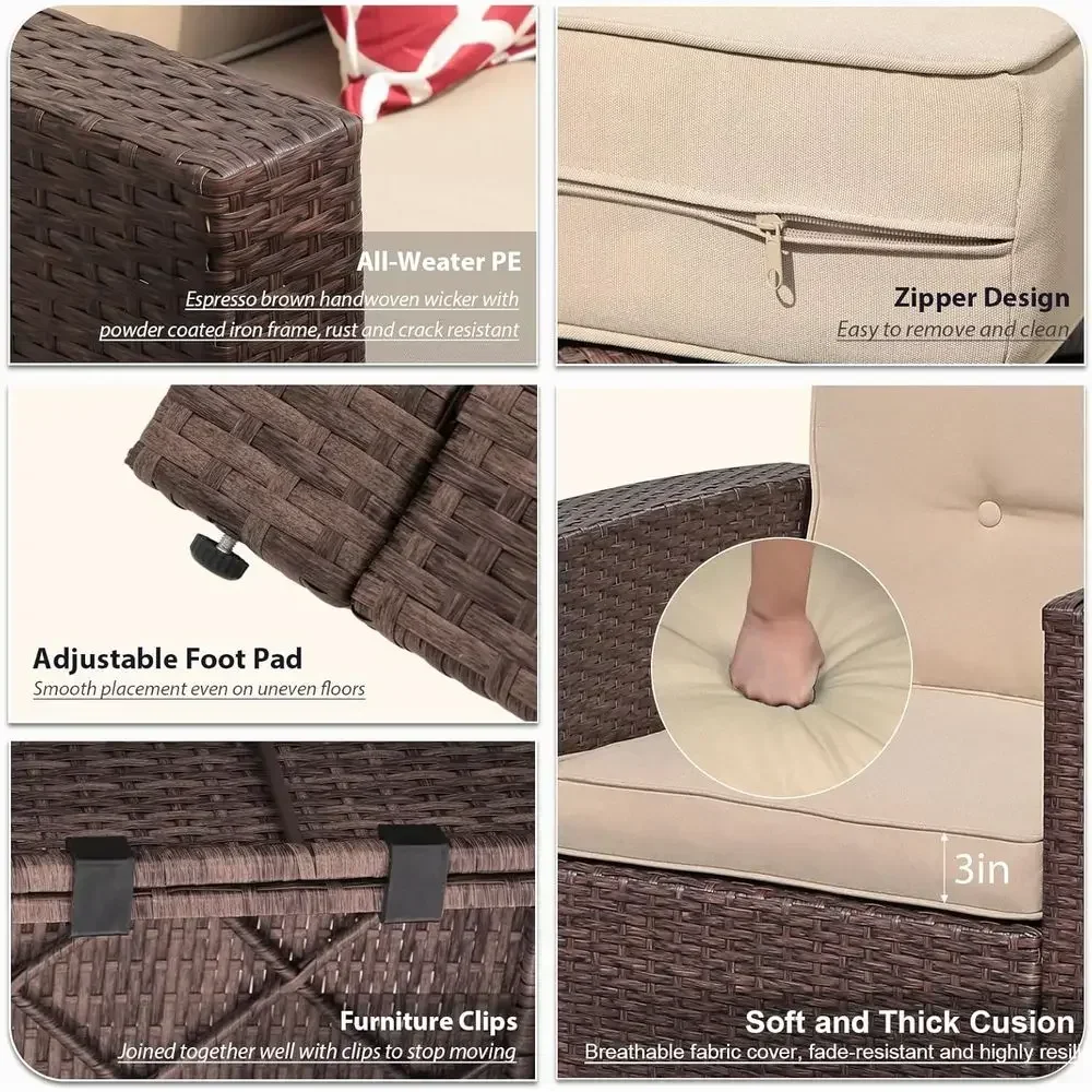 Set Furnitur Teras Rotan 8-Pot - Outdoor Furniture With Storage For Cushions ulasan dan harga