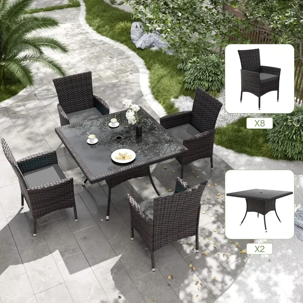 Set Furnitur Teras, Termasuk 8 - Outdoor Furniture Grey ulasan dan harga