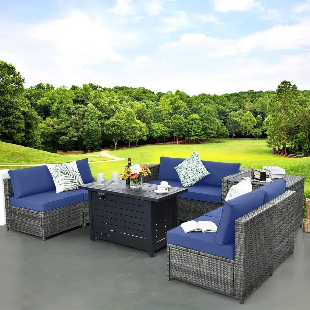 Set Furnitur Teras Rotan PE 8  - Outdoor Furniture With Storage For Cushions ulasan dan harga