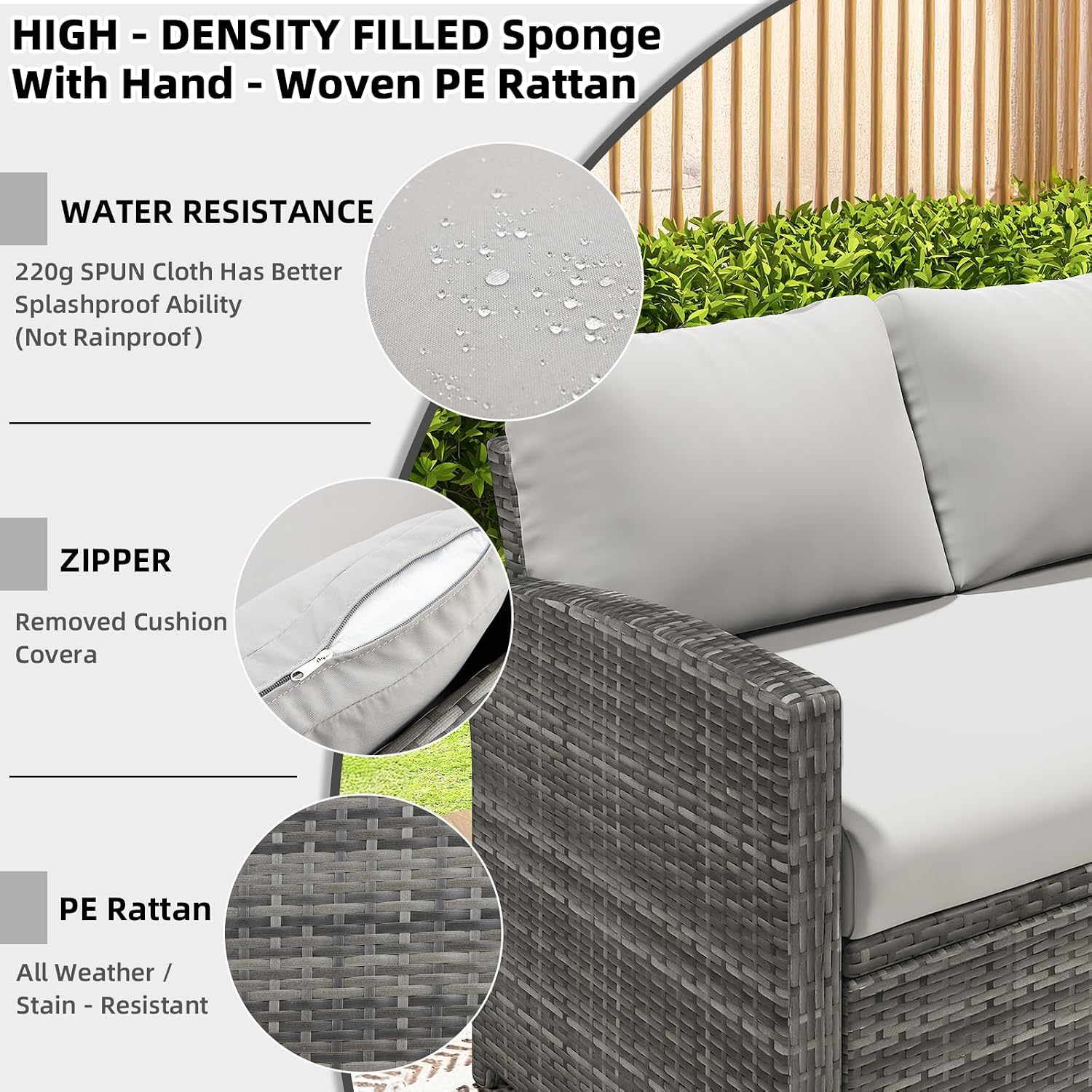 Set Sofa Makan Teras Rotan 7-P - Outdoor Furniture Grey ulasan dan harga