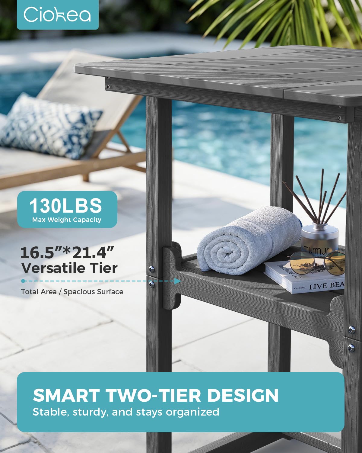 Set Meja Bar Luar Ruangan deng - Outdoor Furniture Grey ulasan dan harga