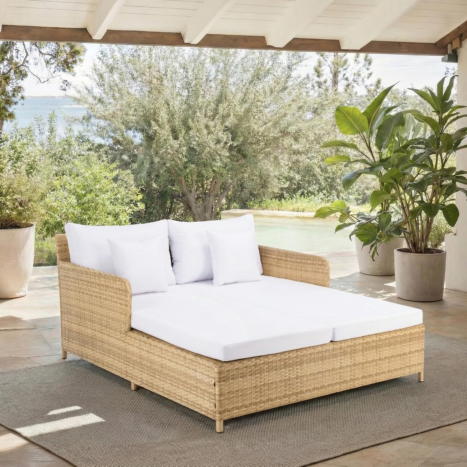 Daybed Outdoor Cadeo dengan Ra - Outdoor Daybed Furniture ulasan dan harga
